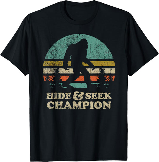 Hide & Seek Champion Bigfoot 1967 Funny T-Shirt - T-Shirt | Black