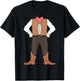 Cowboy Body Costume Easy Halloween Western Sheriff Gift T-Shirt - T-Shirt | Black