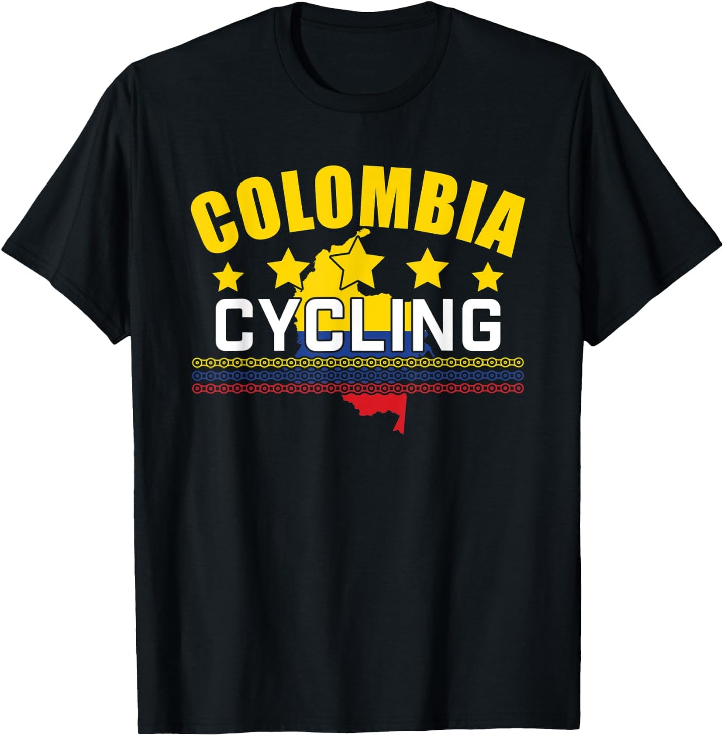 Colombian Cycling Shirt Colombia Flag Gift Cyclist Bicyclist T-Shirt - T-Shirt | Black