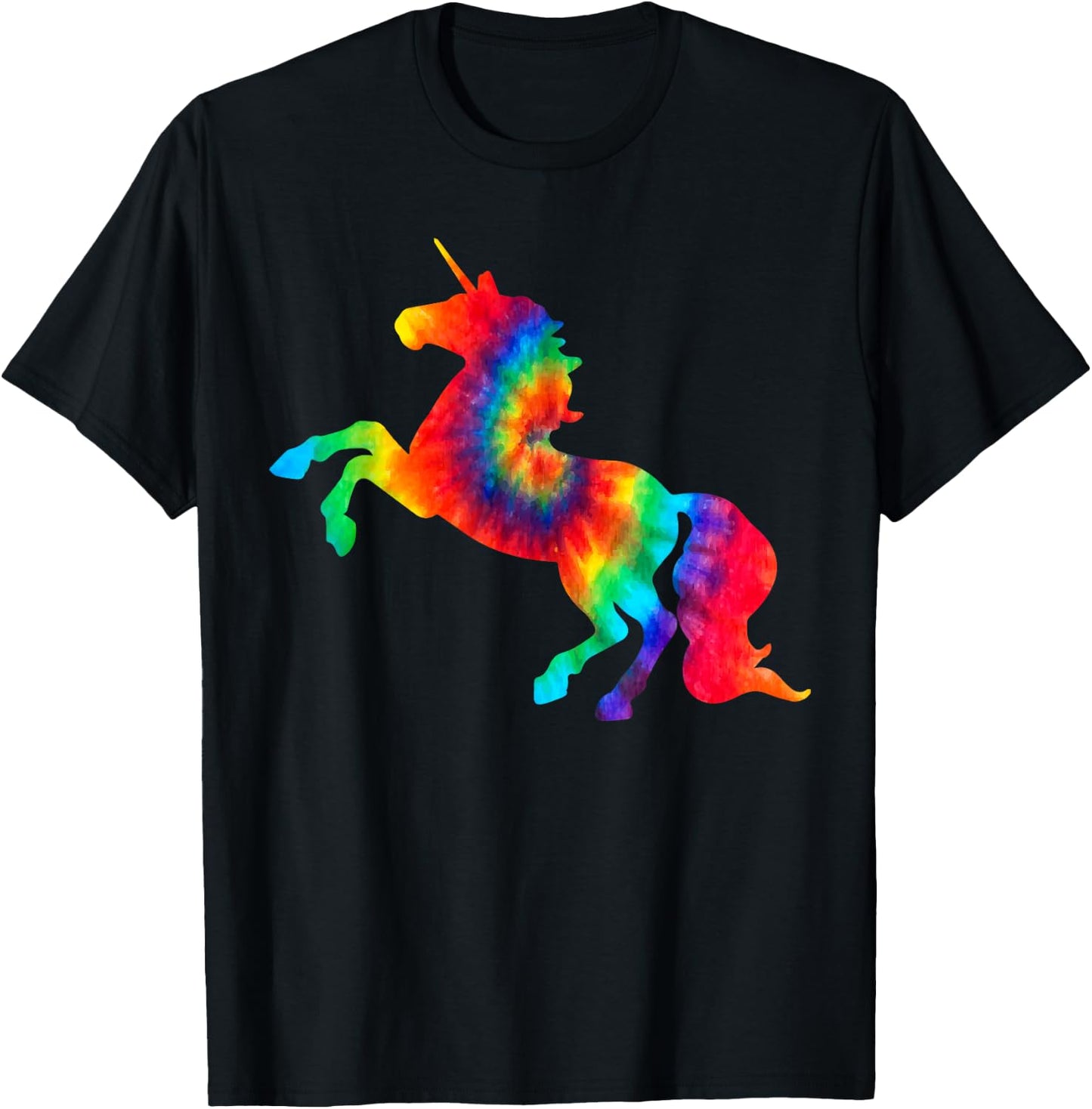 Cool Unicorn Tie Dye Gift Funny Boys And Girls T-Shirt - T-Shirt | Black