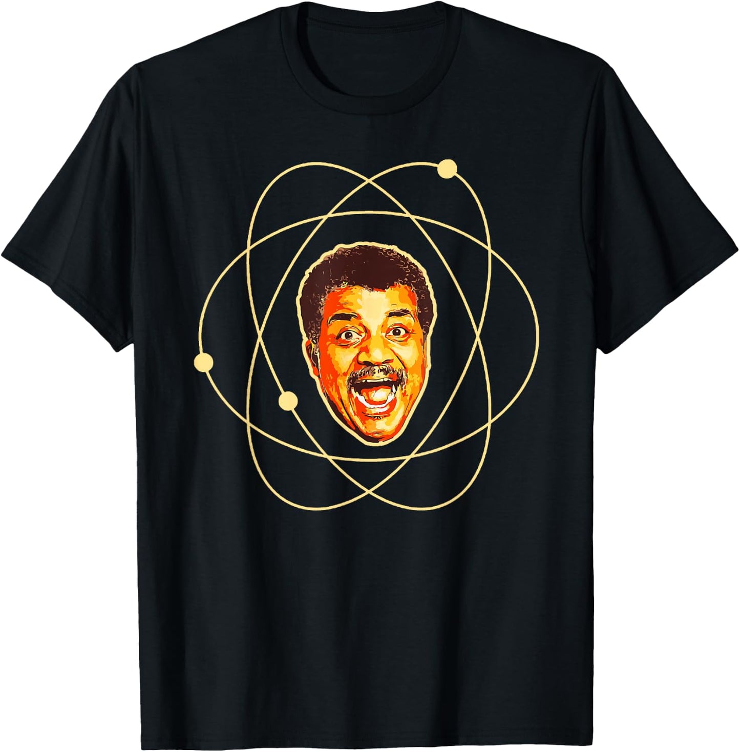 Neil deGrasse Tyson Atomic Neil Face - Funny Science T-Shirt - T-Shirt | Black