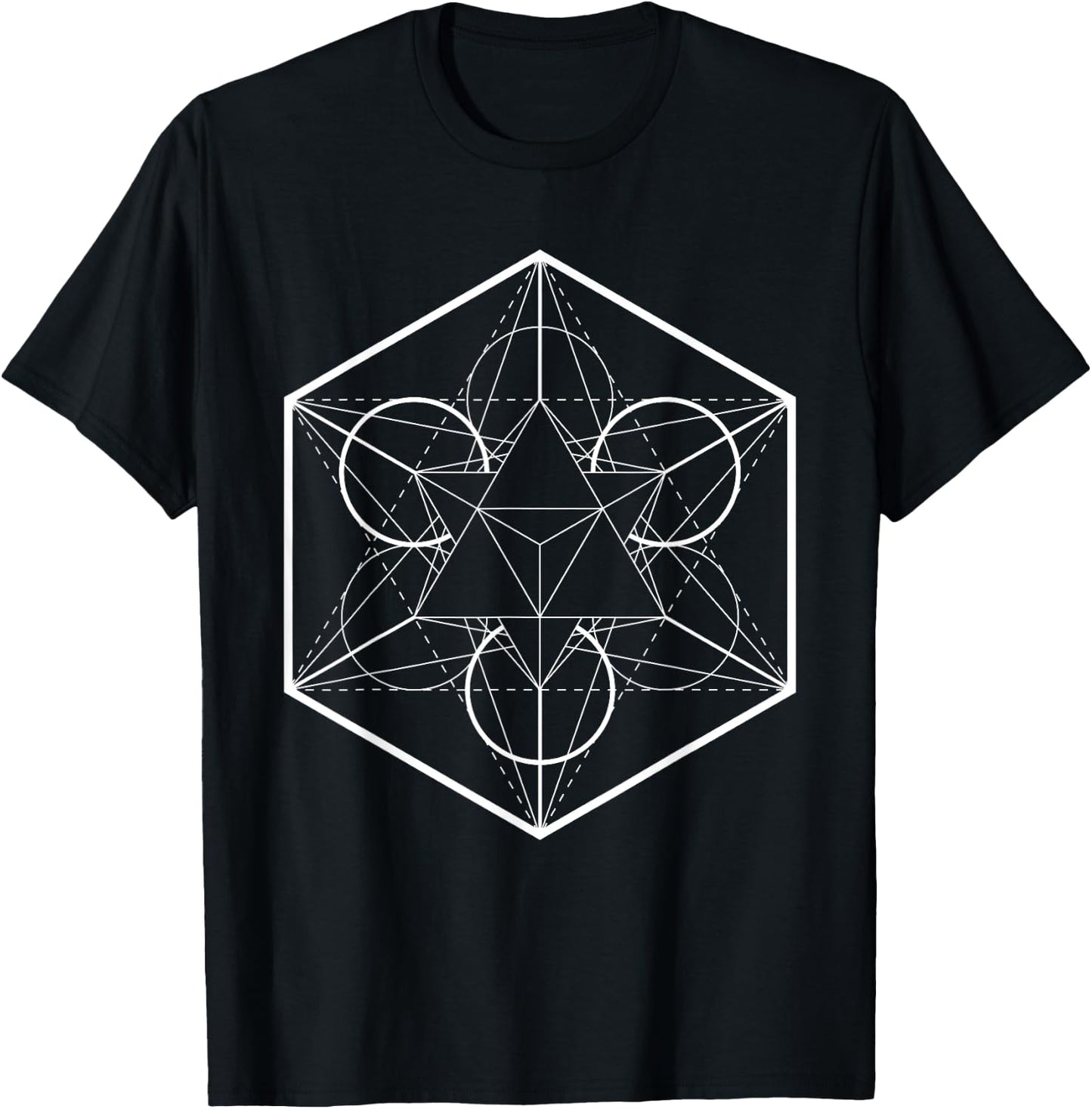 Metatrons Cube Merkaba Sacred Geometry T-Shirt - T-Shirt | Black
