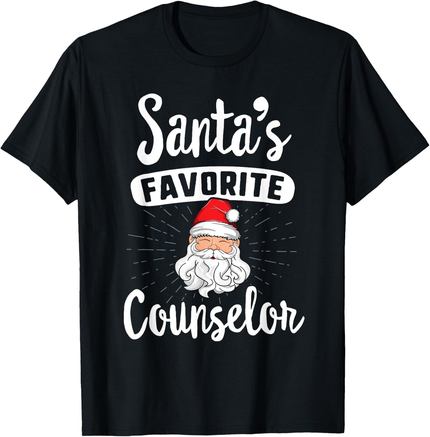 Santa's Favorite Counselor Counseling Matching Christmas T-Shirt - T-Shirt | Black