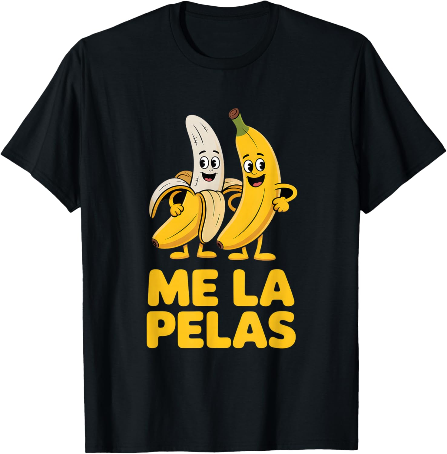 Funny Me La Pelas Banana Characters Humorous T-Shirt - T-Shirt | Black