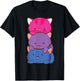 Bisexual Pride Kawaii Kitty Cat Stack Anime T-Shirt - T-Shirt | Black