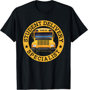 Student Delivery Specialist Funny School Bus Driver T-Shirt - T-Shirt | Black