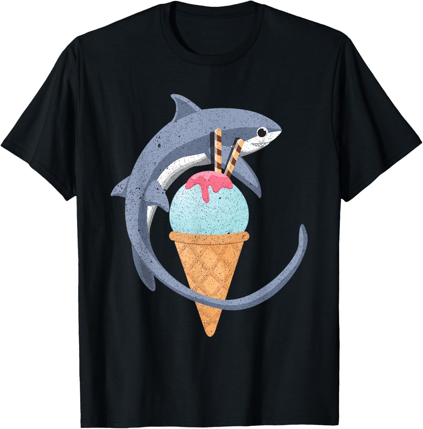 Thresher Shark Shirt T Shirt Sharks & Ice Cream Men Women Girls Kids T-Shirt - T-Shirt | Black