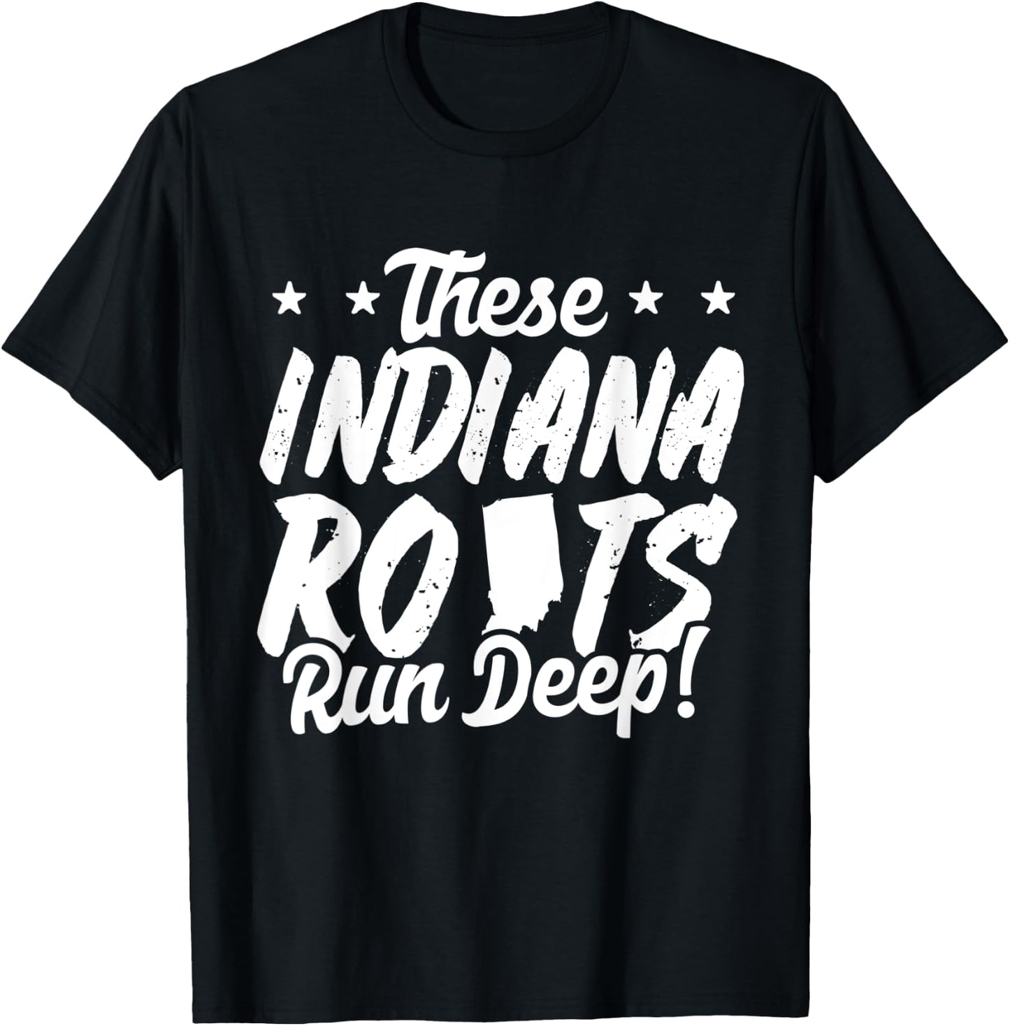 These Indiana Roots Run Deep! Hoosier State Pride T-Shirt - T-Shirt | Black