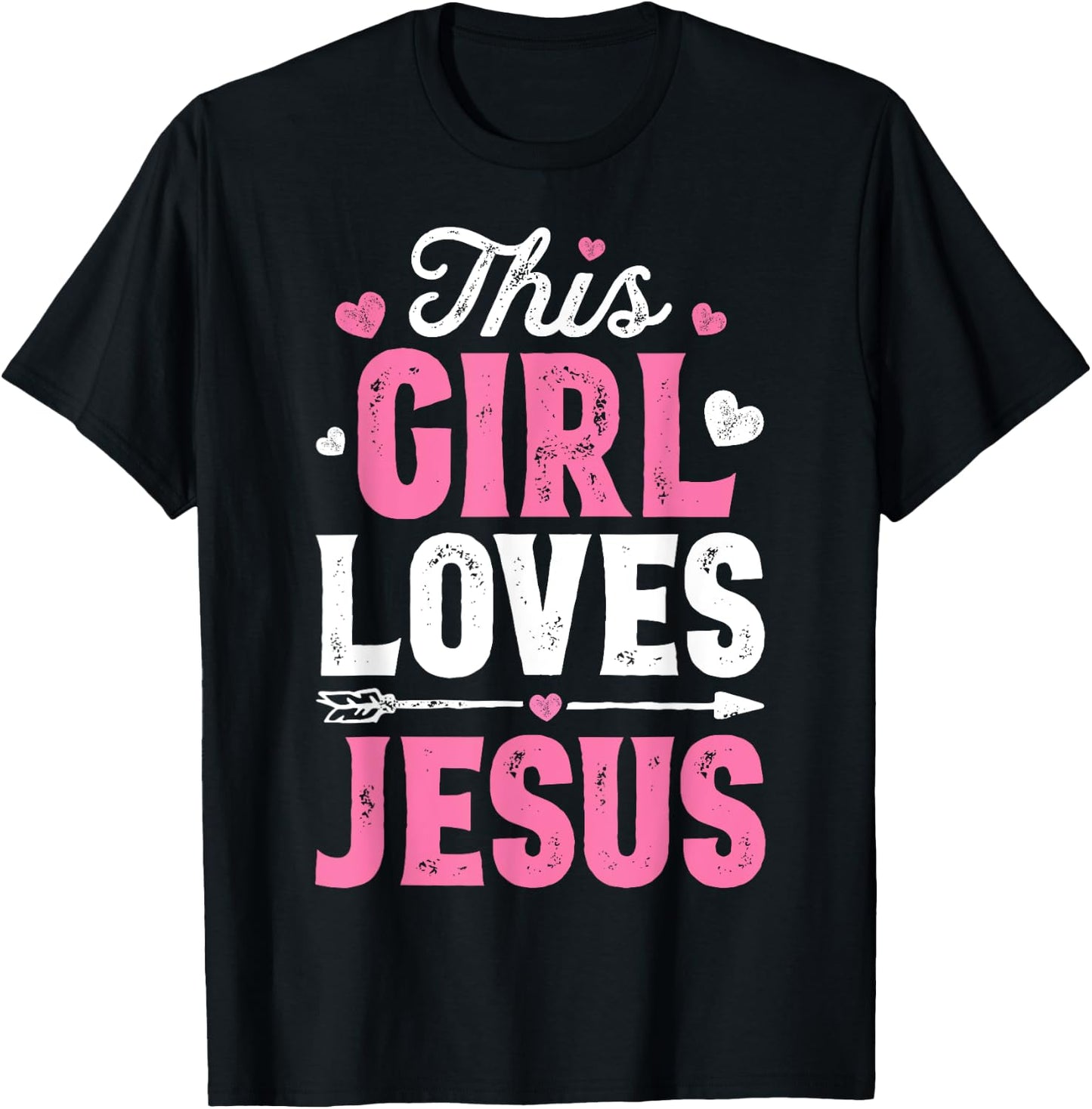 This Girl Loves Jesus Funny Christian Faith Religious Women T-Shirt - T-Shirt | Black