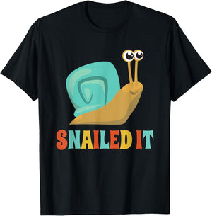 Funny Cute Snail Lover Snails Gift Snailed It T-Shirt - T-Shirt | Black