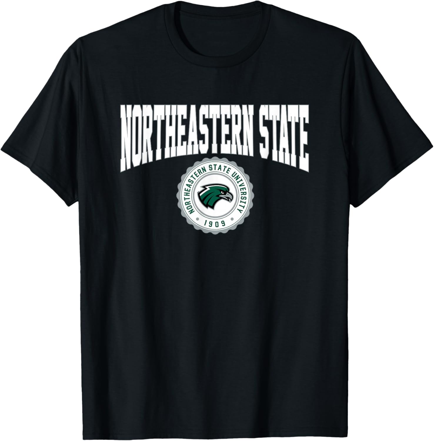 Northeastern State NSU RiverHawks Collegiate Seal T-Shirt - T-Shirt | Black