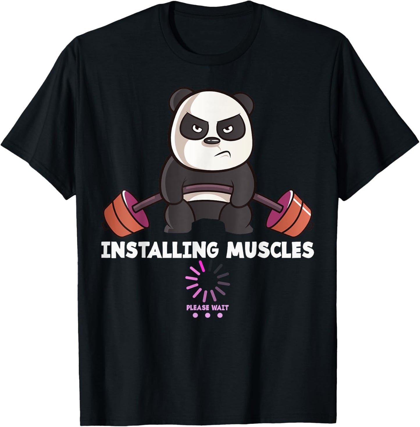 Panda Weightlifting Gym Workout Humor Deadlift Inspirational T-Shirt - T-Shirt | Black