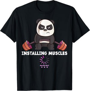 Panda Weightlifting Gym Workout Humor Deadlift Inspirational T-Shirt - T-Shirt | Black