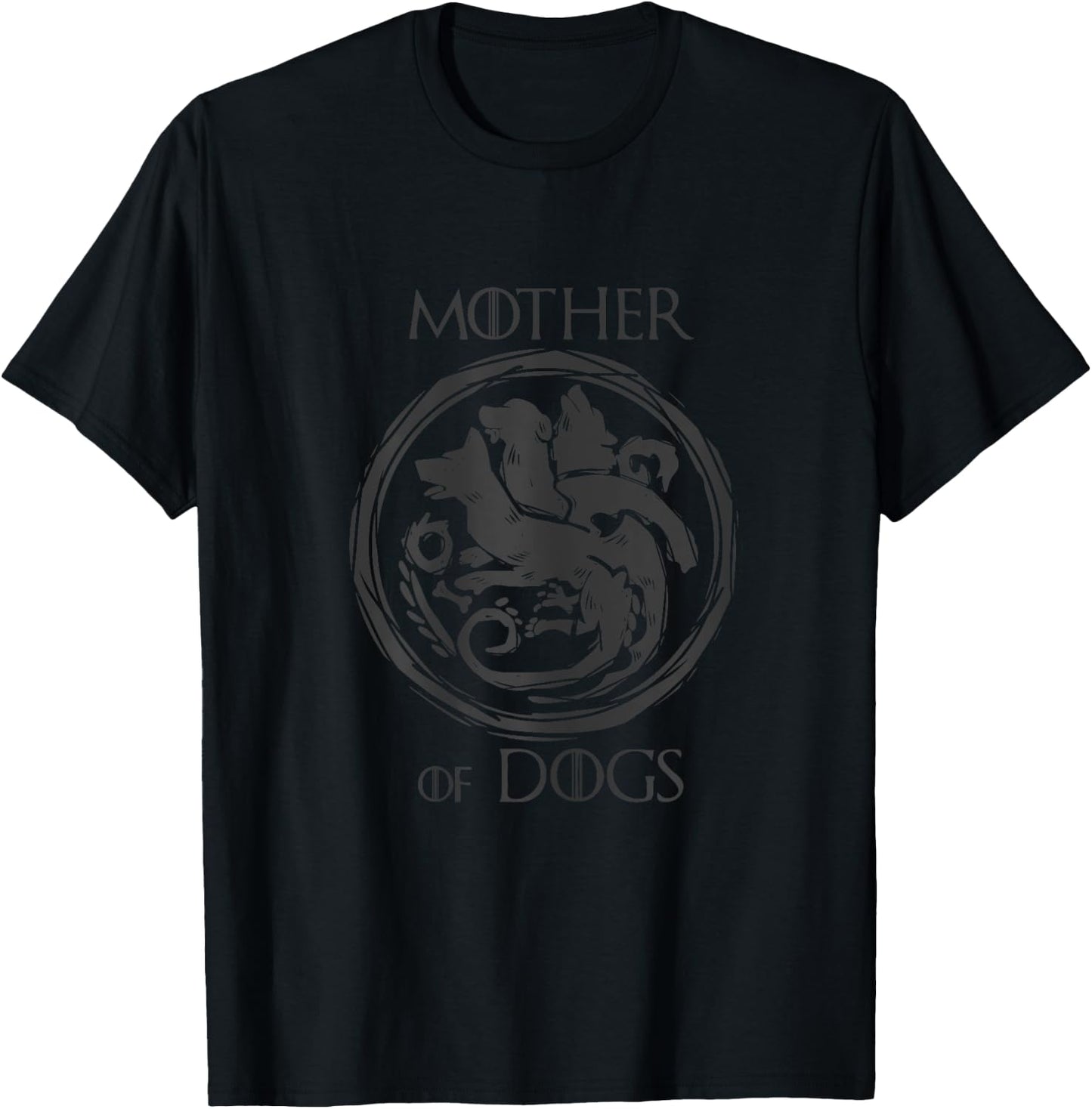 Mother of Dogs Dragon Dogmum Love Funny T-Shirt - T-Shirt | Black