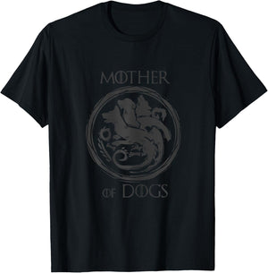 Mother of Dogs Dragon Dogmum Love Funny T-Shirt - T-Shirt | Black