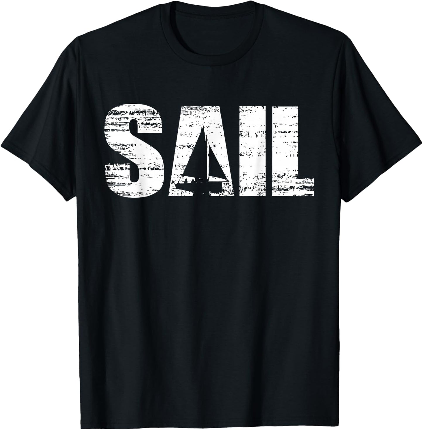 Sail - Distressed Look Sailing for Sailors T-Shirt - T-Shirt | Black