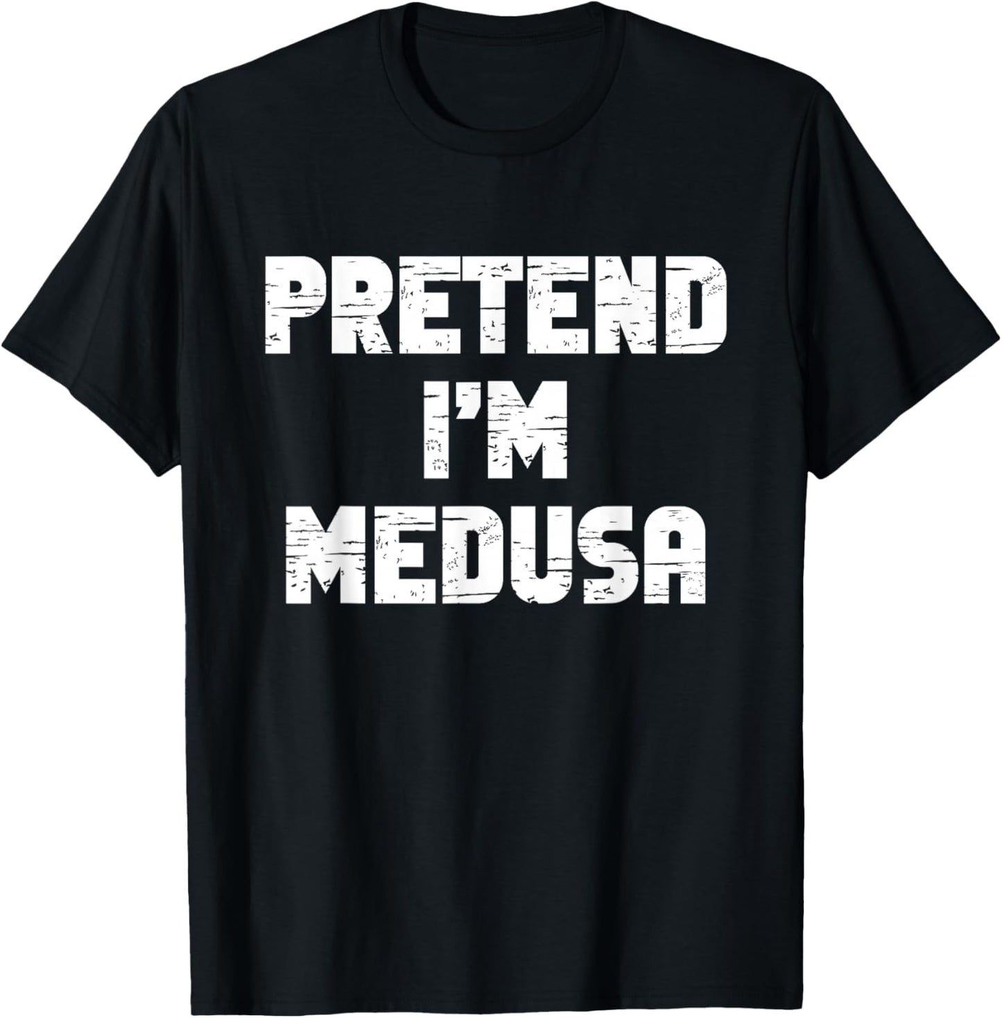 Halloween Pretend I'm Medusa Costume Funny Lazy Adult Kids T-Shirt - T-Shirt | Black