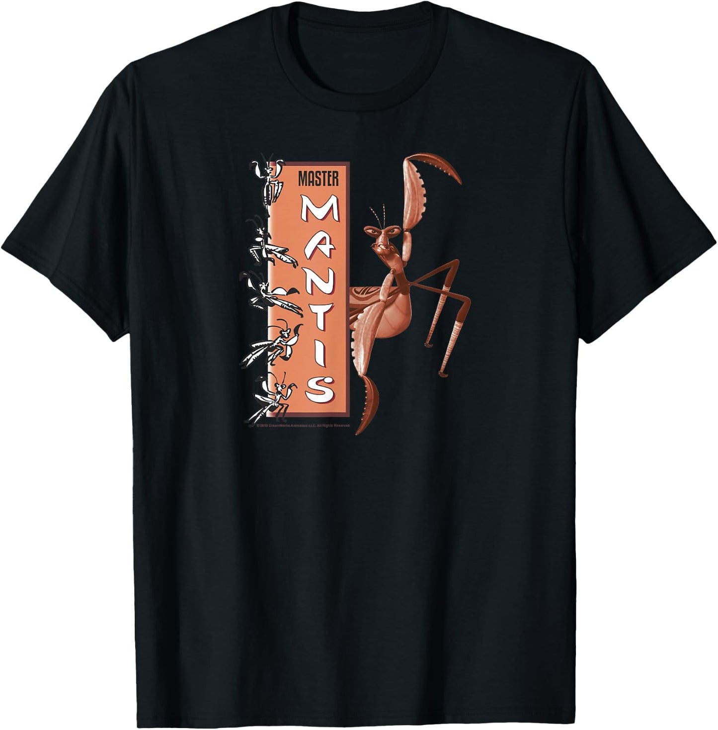 Kung Fu Panda Master Mantis Action Pose Banner T-Shirt - T-Shirt | Black