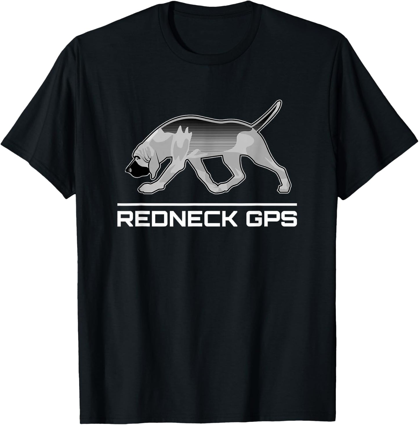Bloodhound Dog Lovers Shirt and Gift Co. Funny Bloodhound Dog Tracking Reckneck Black Adult Cotton Blend T-Shirt - T-Shirt | Black
