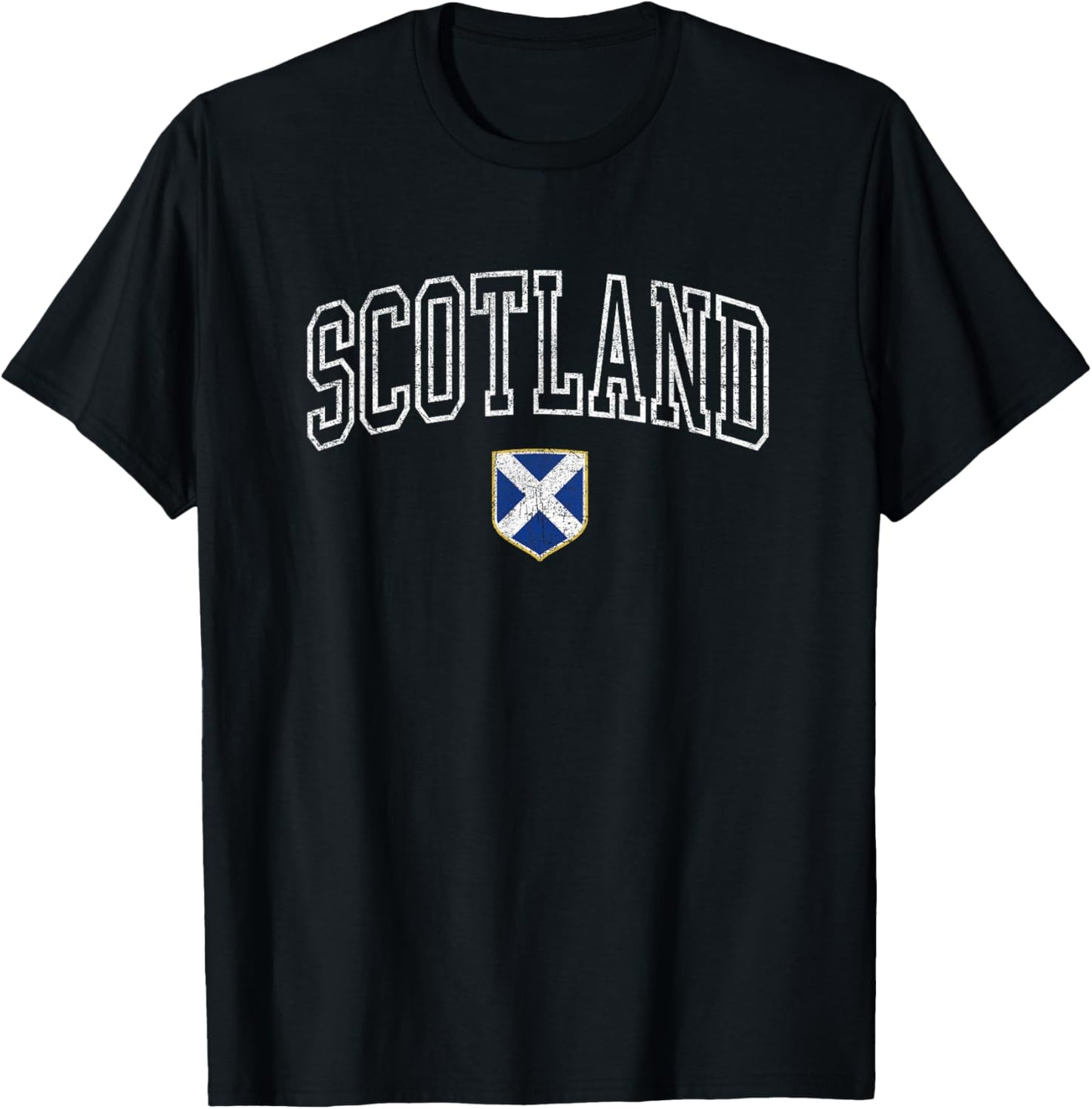 Vintage Scotland Flag Scottish Retro Kids Souvenir T-Shirt - T-Shirt | Black