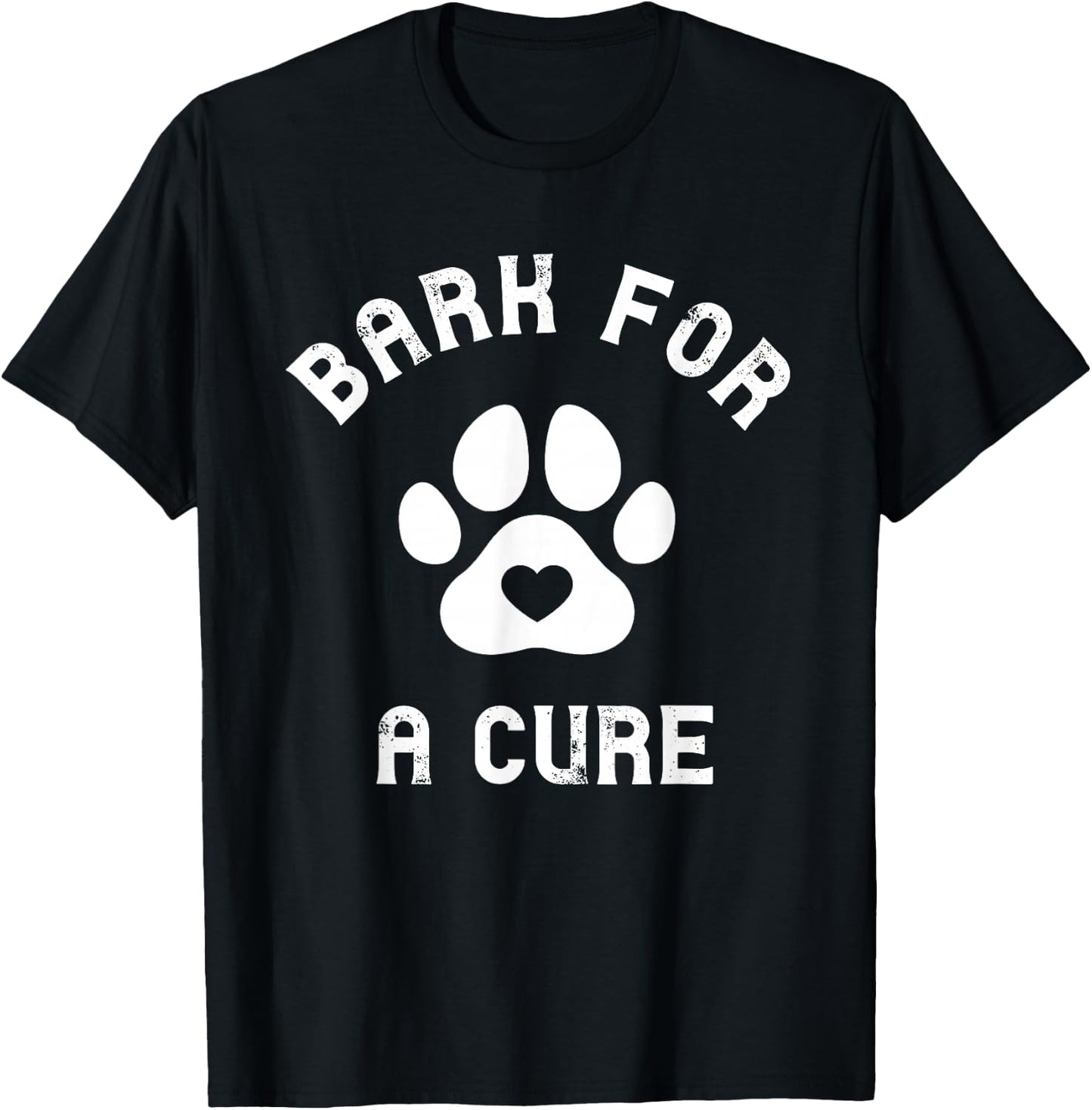 Bark For A Cure Paw Print Canine Cancer Pet Cancer T-Shirt - T-Shirt | Black