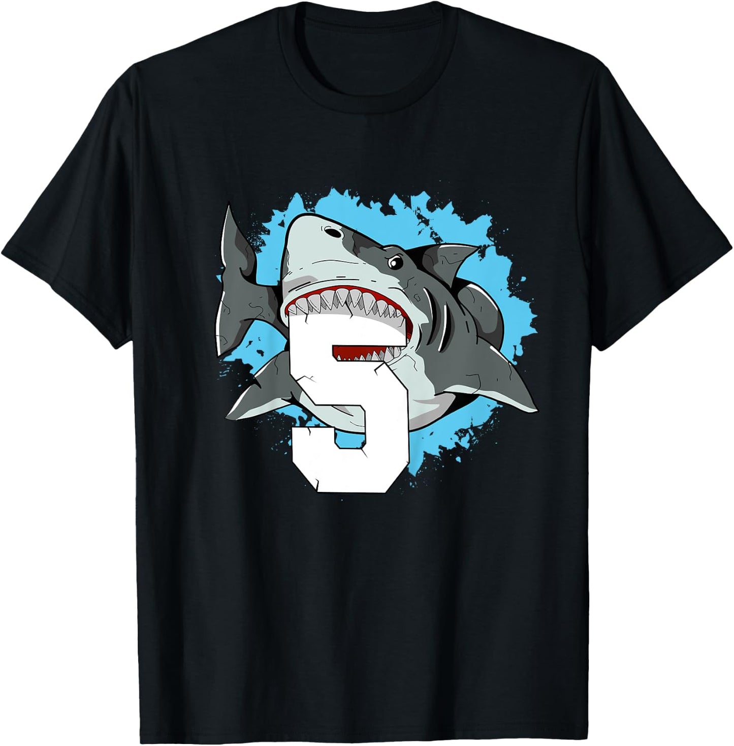 Shark 5th Birthday Boy 5 Five Shark Theme Party T-Shirt - T-Shirt | Black