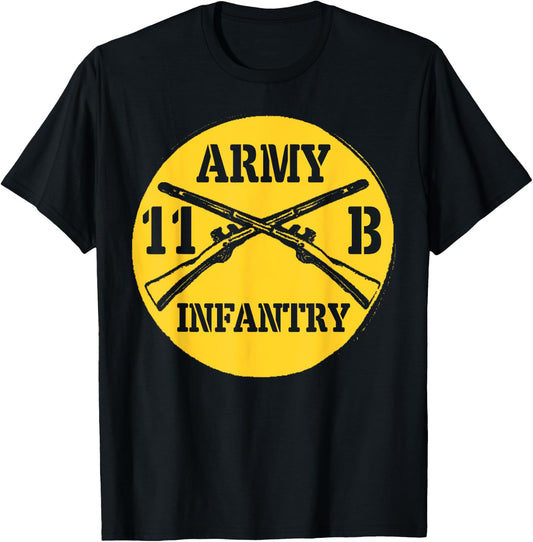 11B Army Infantry Cross Rifle Shirt - 11Bravo T-Shirt - T-Shirt | Black