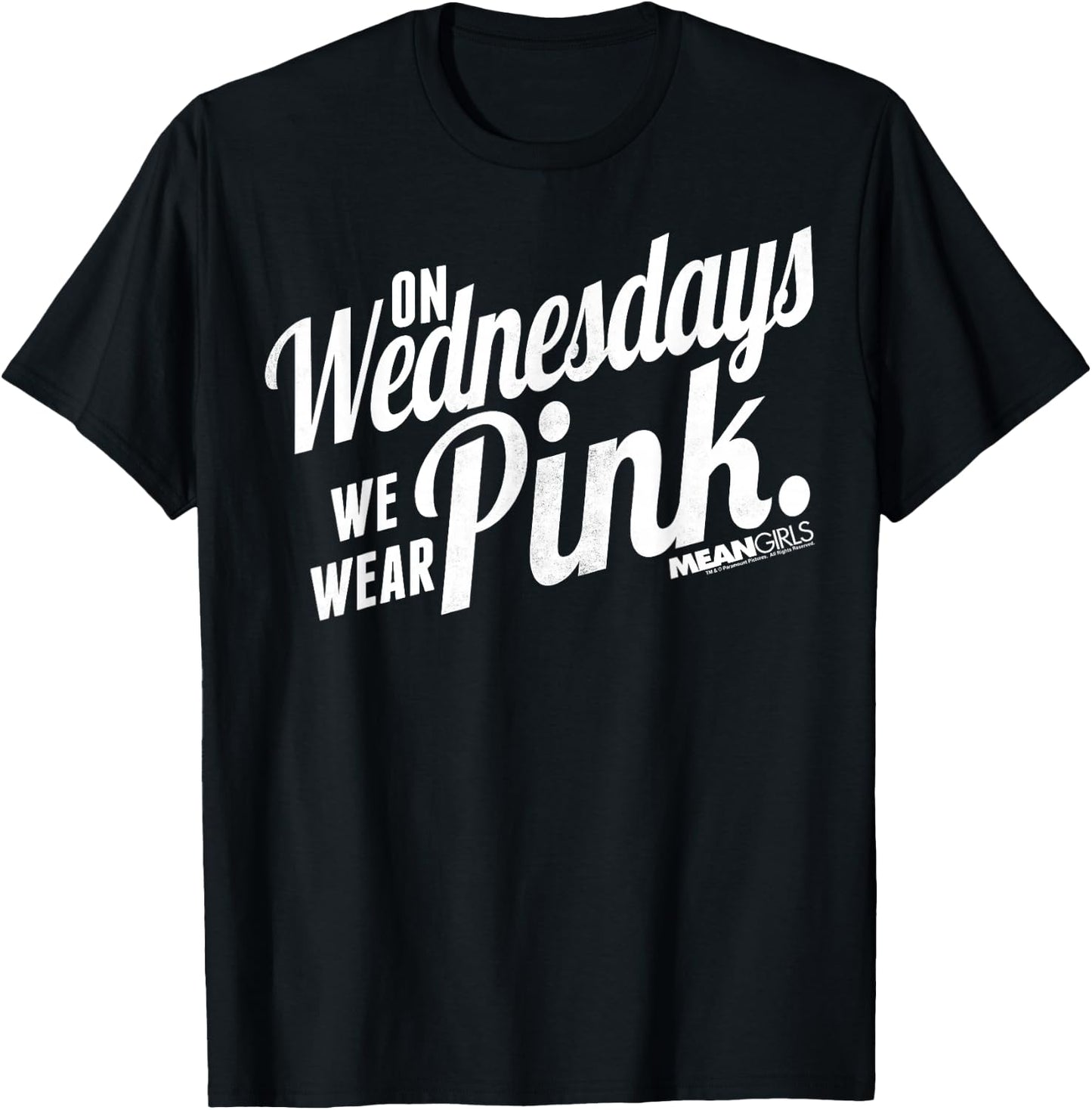 Mean Girls We Wear Pink On Wednesdays Graphic T-Shirt - T-Shirt | Black