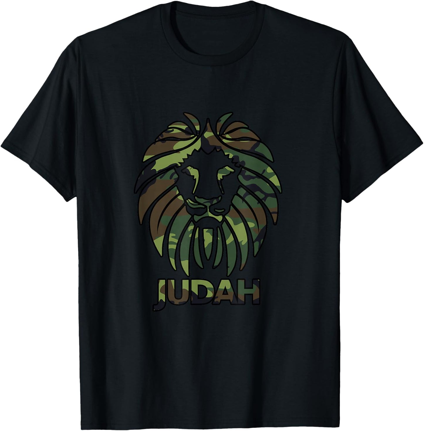Hebrew Israelite T Shirt CAMO Lion Of Judah Clothing T-Shirt - T-Shirt | Black