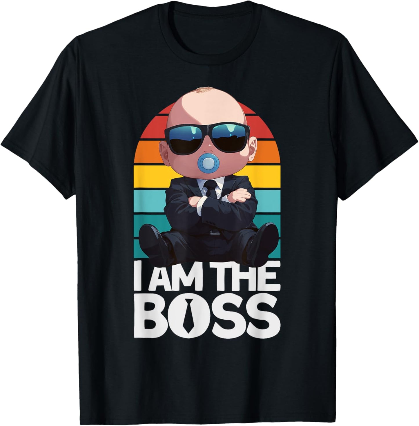 Baby Boss "I Am The Boss" Retro Like A Boss Kids T-Shirt - T-Shirt | Black