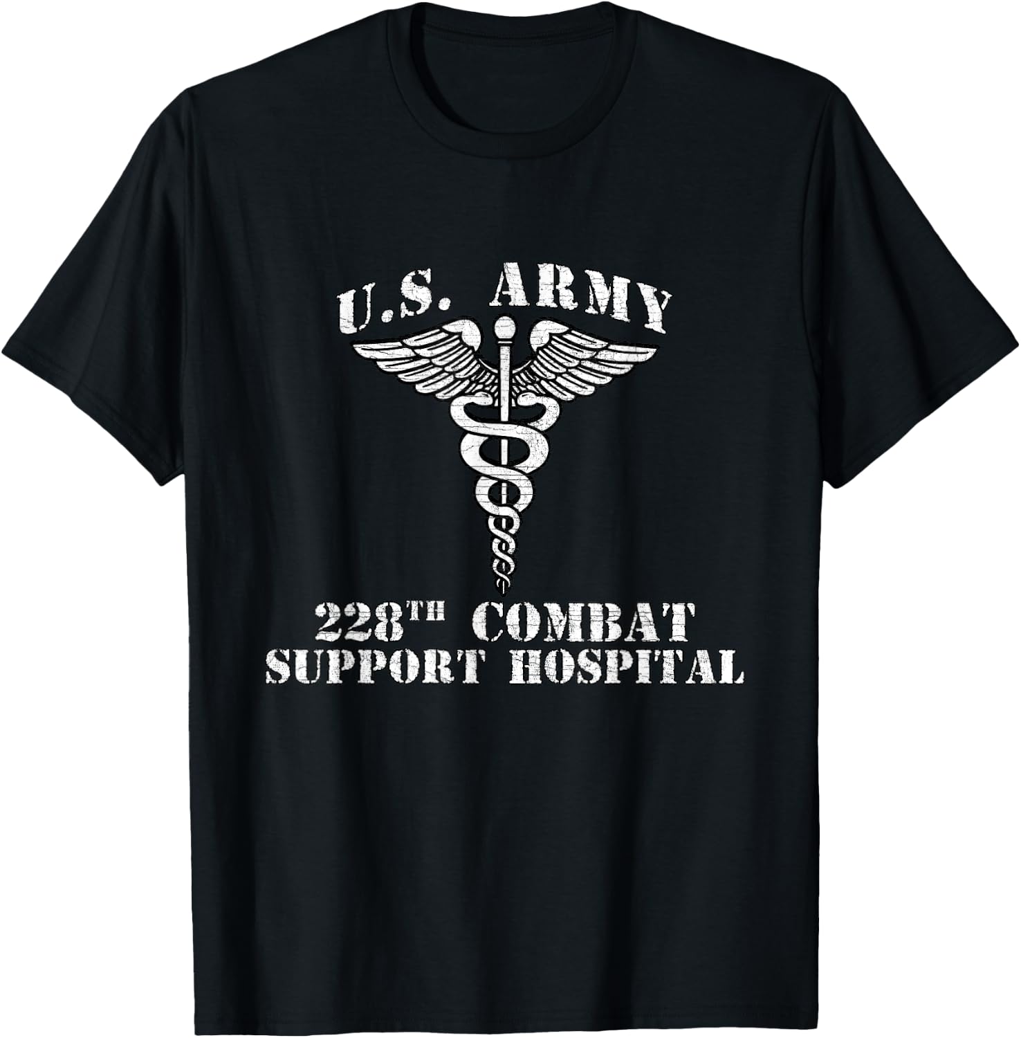 228th Combat Support Hospital Veterans Day Vintage Gifts T-Shirt - T-Shirt | Black