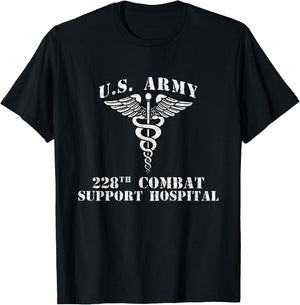 228th Combat Support Hospital Veterans Day Vintage Gifts T-Shirt - T-Shirt | Black