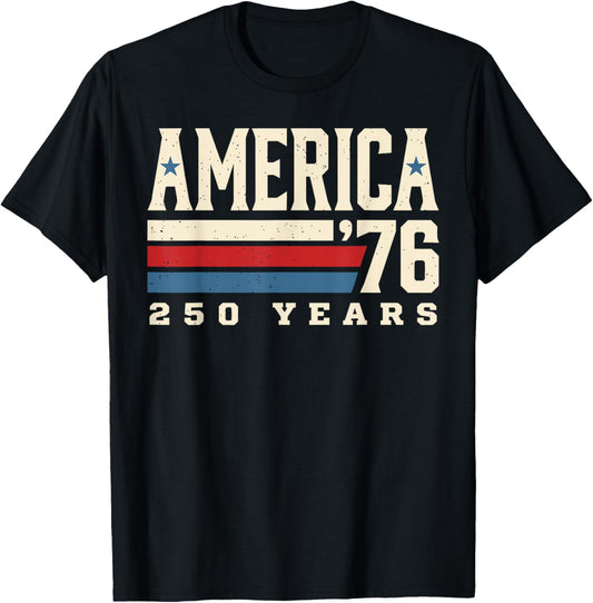 American 250 Years 1776 2026 250th Anniversary Patriotic US T-Shirt - T-Shirt | Black