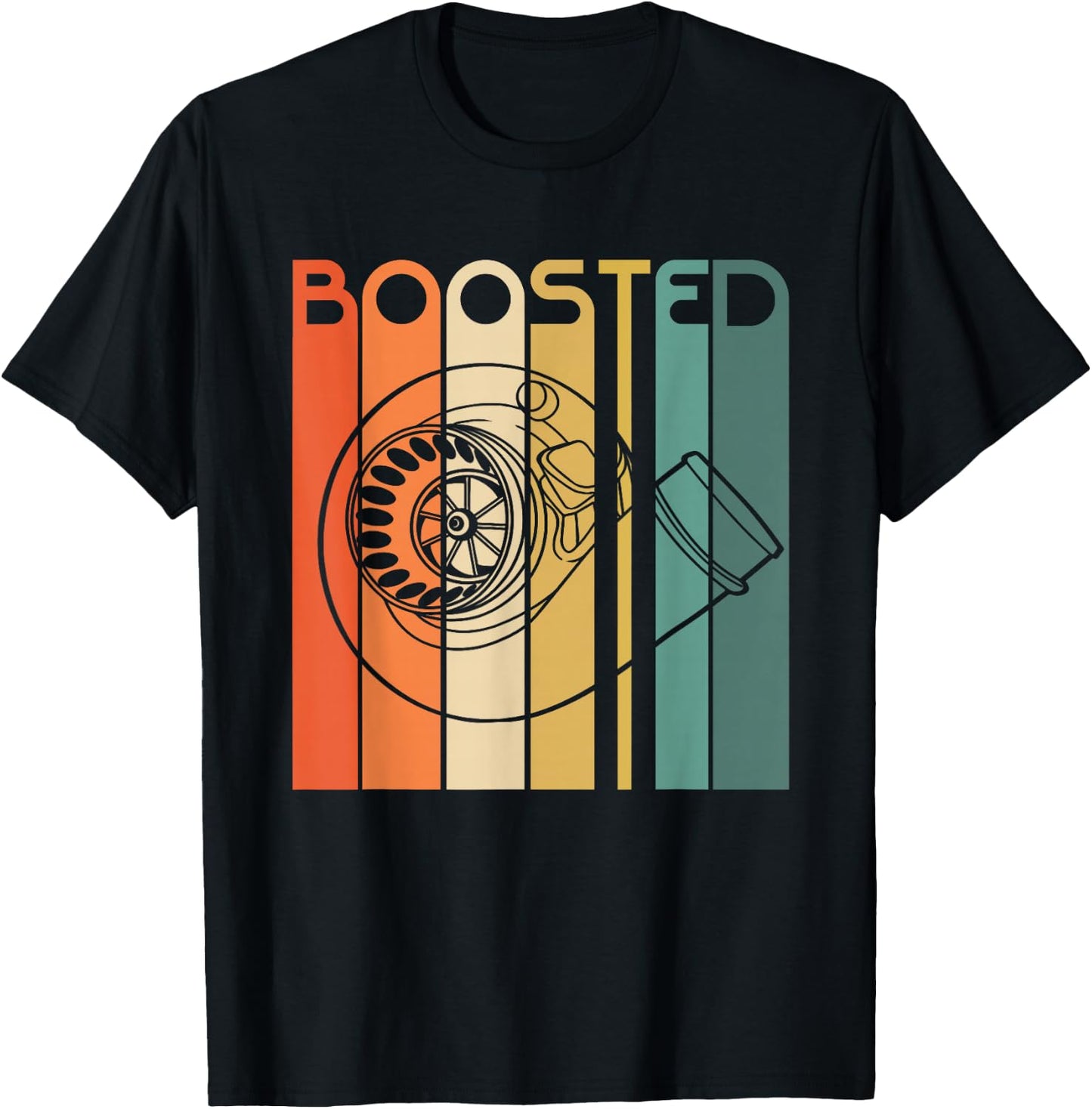 Retro Vintage Turbo Boosted Turbo T Shirt T-Shirt - T-Shirt | Black