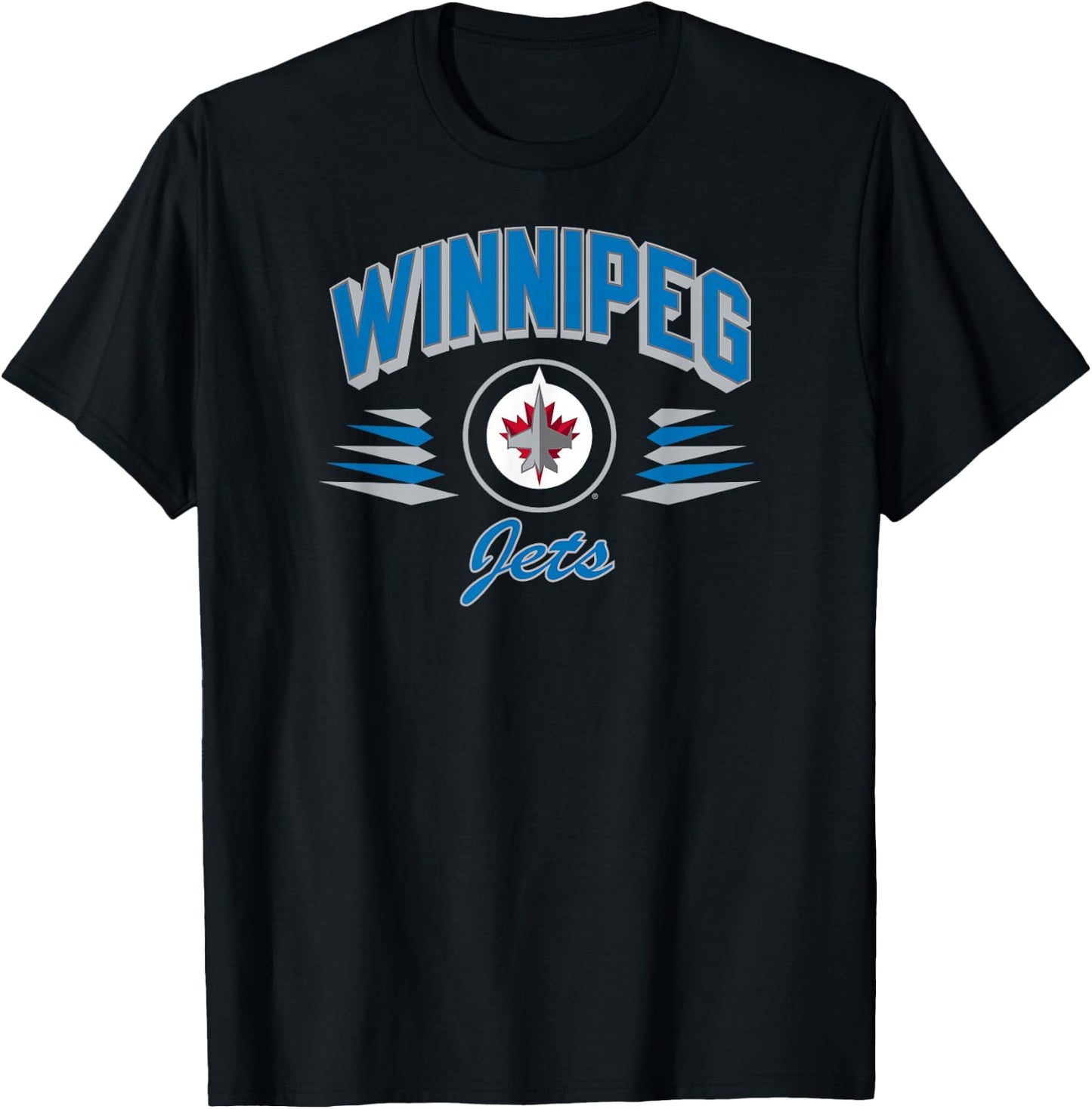 Winnipeg Jets Retro Diamond Navy Officially Licensed T-Shirt - T-Shirt | Black