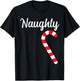 Matching Naughty and Nice Couples Christmas Pajamas T-Shirt - T-Shirt | Black