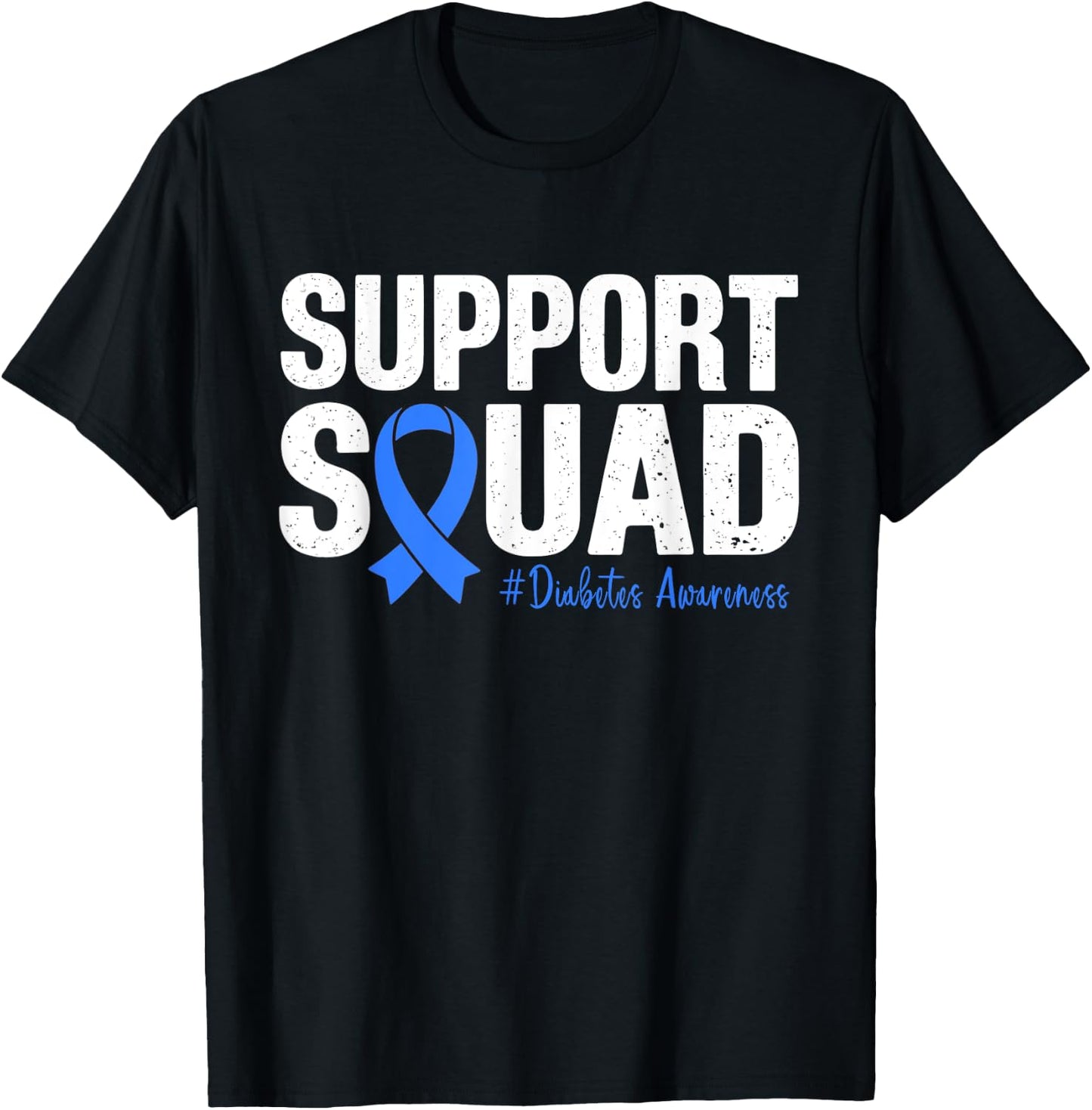 Type 1 Diabetes Warrior Support Squad Diabetes Awareness T-Shirt - T-Shirt | Black