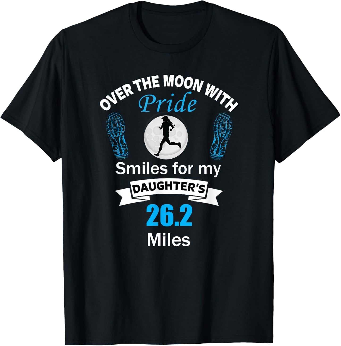 Marathon Support Shirt Runner Daughter For Mom and Dad T-Shirt - T-Shirt | Black