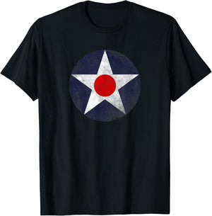 US Aircraft Star Roundel (Weathered) T-Shirt - T-Shirt | Black
