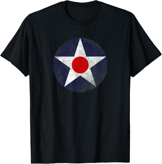 US Aircraft Star Roundel (Weathered) T-Shirt - T-Shirt | Black