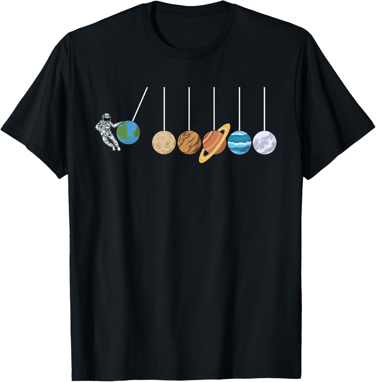 Solar System Cradle Funny Astrophysicist T-Shirt - T-Shirt | Black