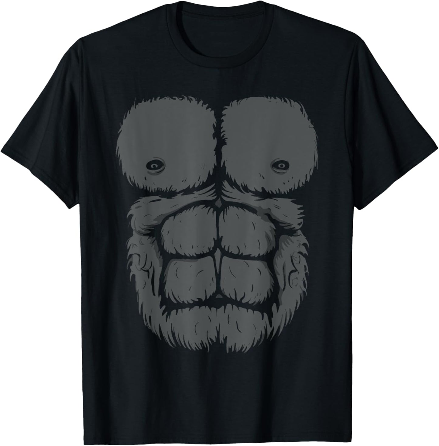 Gorilla Chest Design Monkey Muscle T-Shirt - T-Shirt | Black