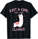 Just A Girl Who Loves Llamas Gift Llama Gift T-Shirt - T-Shirt | Black