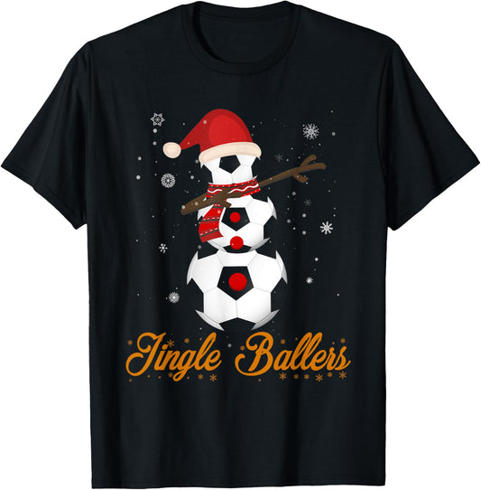 Christmas Soccer Football Jingle Ballers Gift T-Shirt - T-Shirt | Black