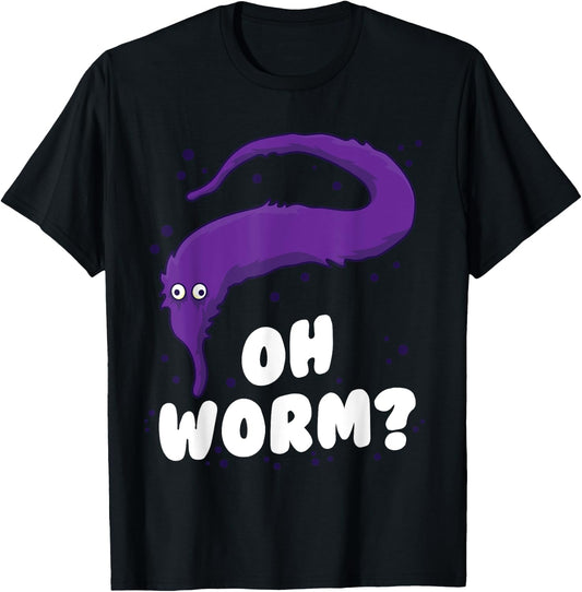 Fuzzy Worm On A String Gift Daughter Teen Gen Z Girls Meme T-Shirt - T-Shirt | Black