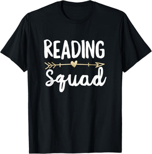 Reading Squad Doodle Teacher Gift Arrow Team Reader T-Shirt - T-Shirt | Black