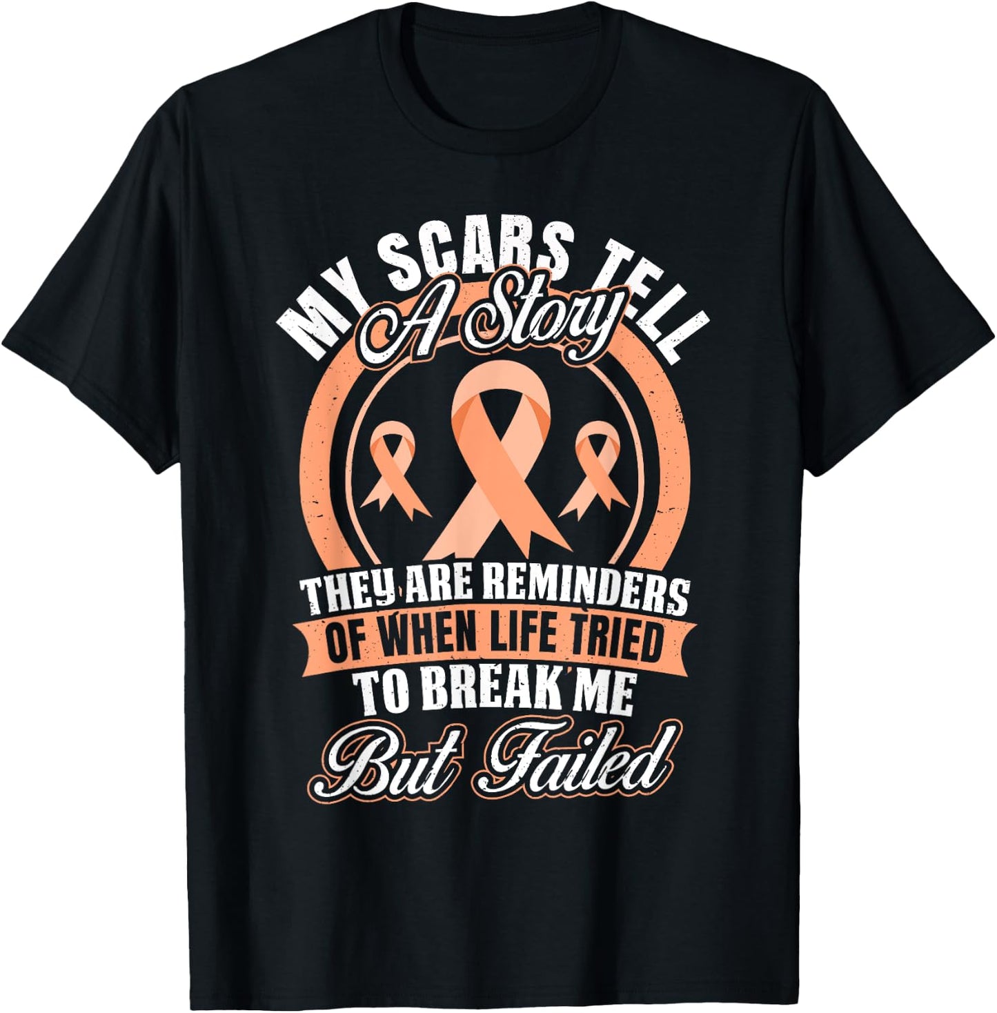 My Scars Tell a Story Endometrial Cancer Awareness T-Shirt - T-Shirt | Black