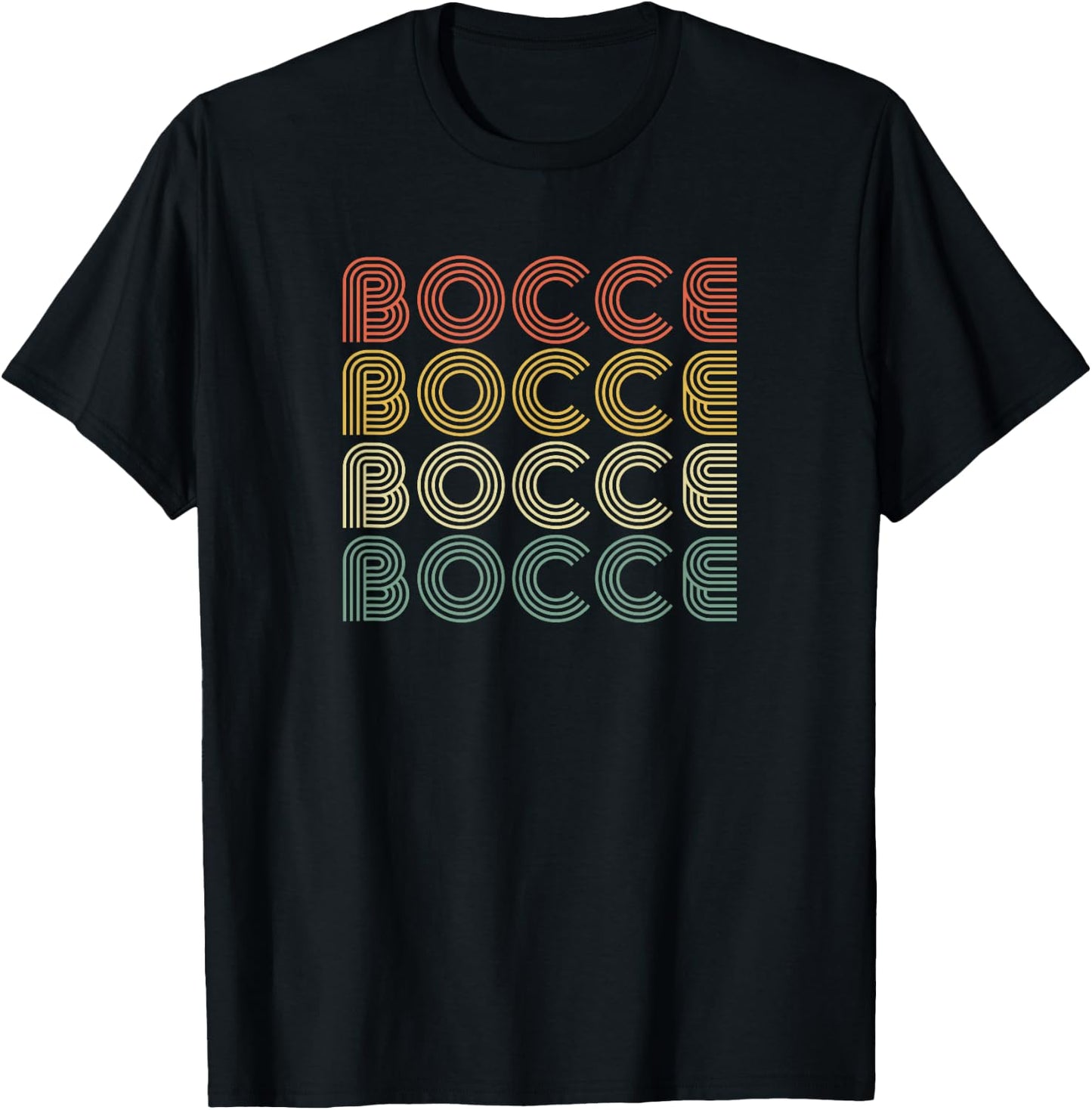 Bocce Shirt Retro Vintage 70's Men Women Gift Bocce T-Shirt - T-Shirt | Black