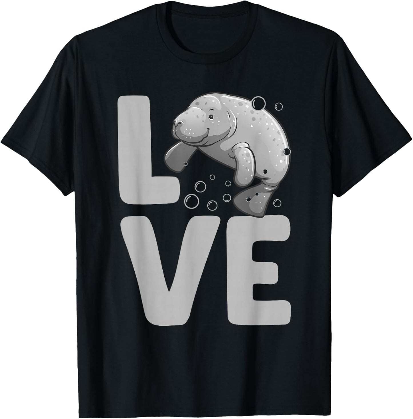 Funny Manatee Design Women Kids Dugong Manatee Lover T-Shirt - T-Shirt | Black