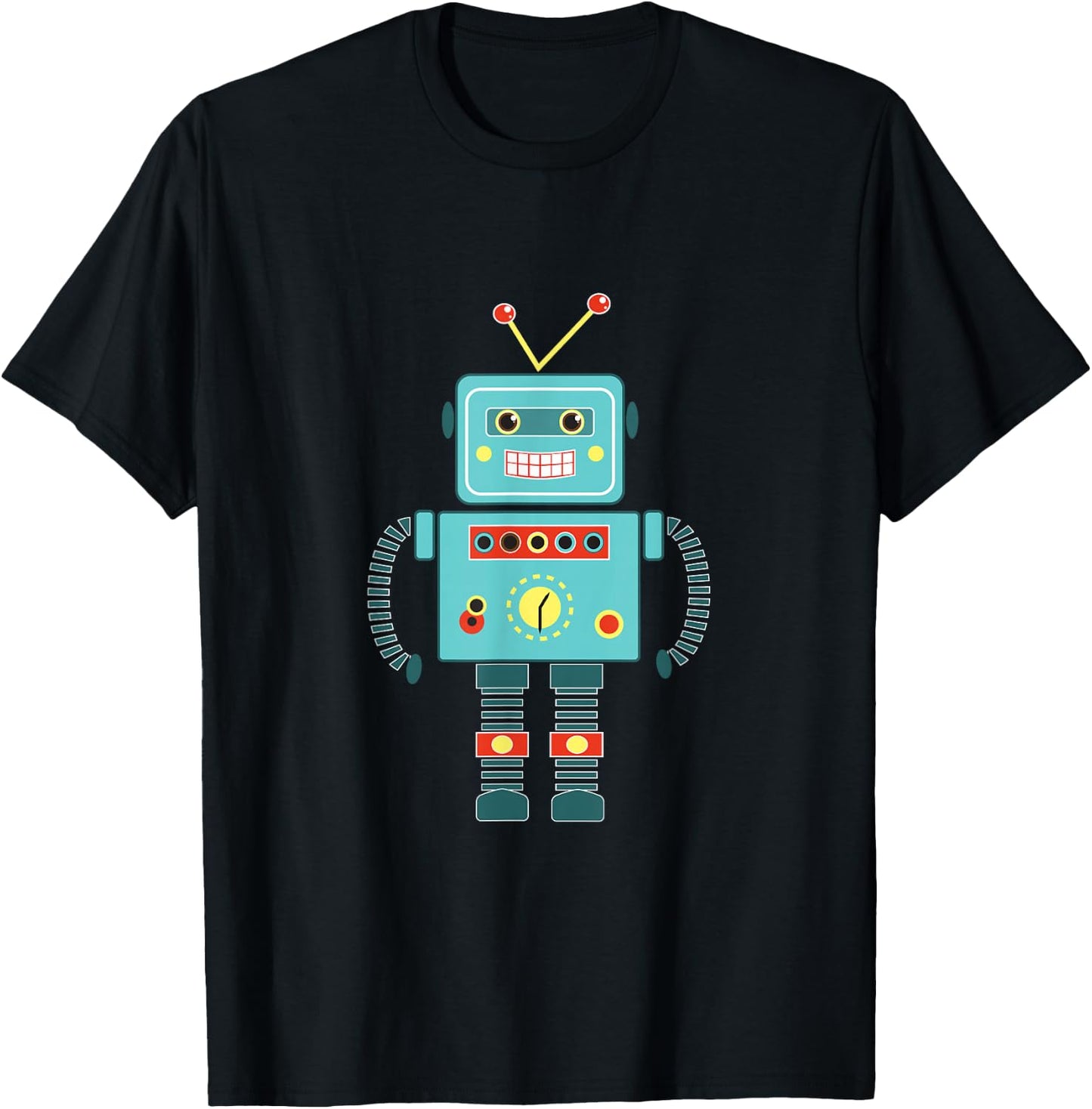 Cute Vintage & Retro Robot Art | Science & Math Gift T-Shirt - T-Shirt | Black